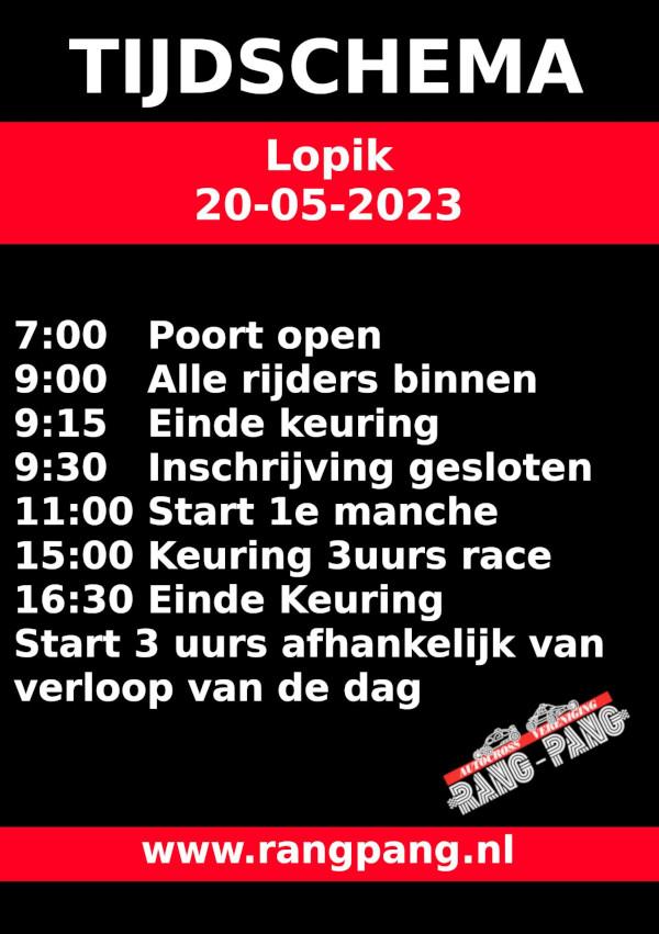 Tijdschema Lopik 20-05-2023