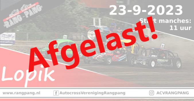 Lopik 23-09-2023 afgelast